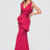 Larica naiste maani ulatuv peplum-detailiga maksikleit - Thumbnail Image 2