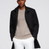 Meeste mantel püstkrae ja peidetud nööpkinnitusega Ombre Clothing - Thumbnail Image 5