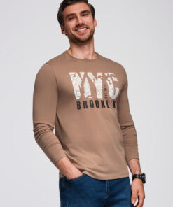 Ombre Clothing meeste pikkade käistega T-särk trükisega