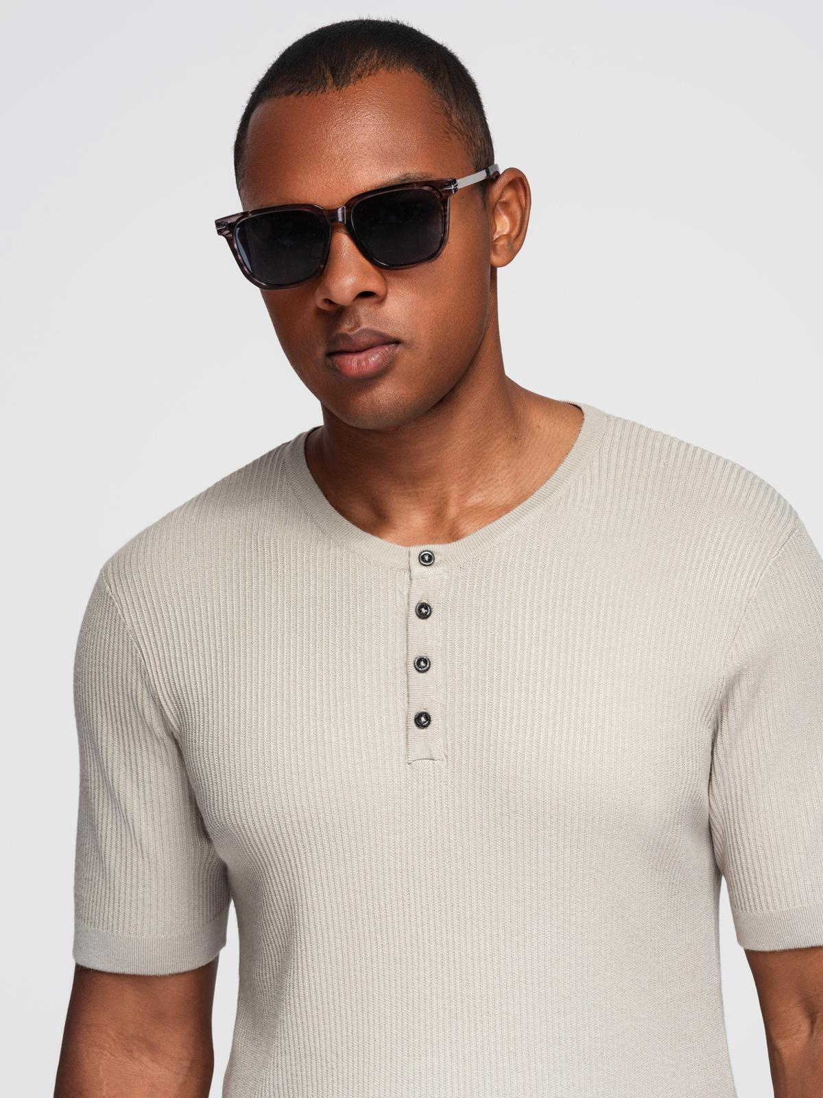 Meeste nööbitava kaelusega lühikeste varrukatega särk Ombre Clothing - Image 10