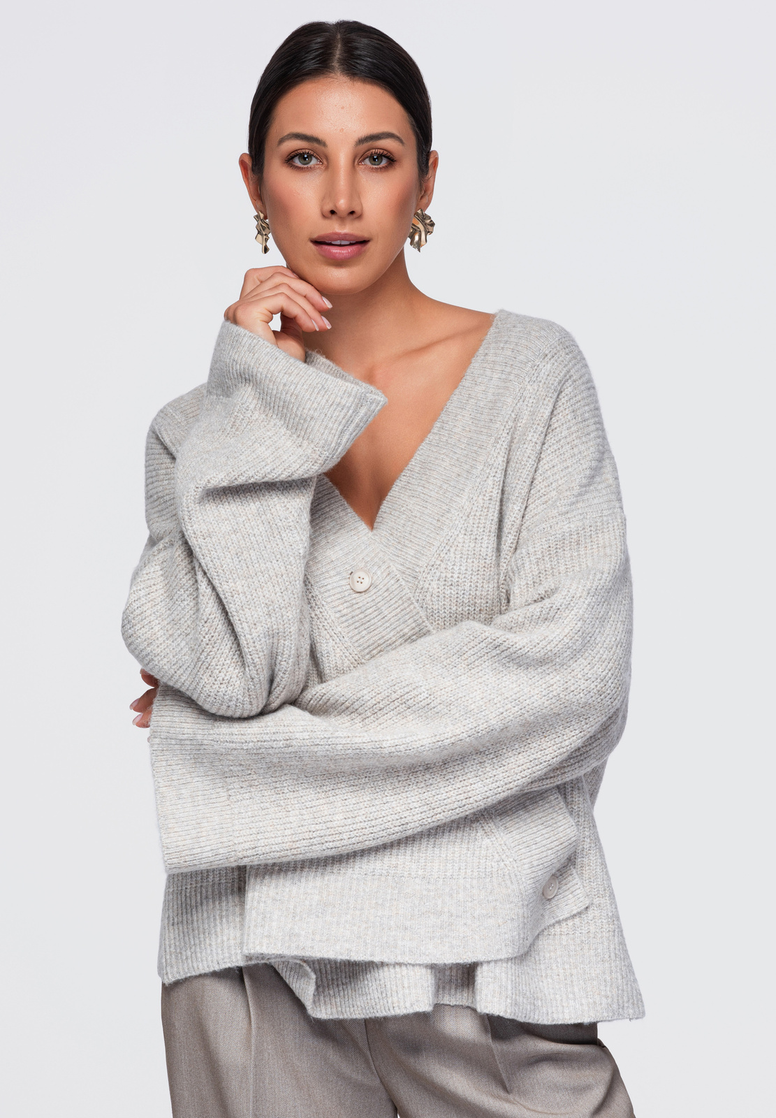 Ombre Clothing naiste asümmeetriline nööpidega kampsun - Image 11