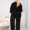 Plus Size naiste velvetist komplekt pusa ja laiade pükstega Kesi - Thumbnail Image 15