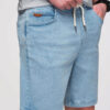 Ombre Clothing meeste teksalühikesed püksid nööriga vöökohaga - Thumbnail Image 3