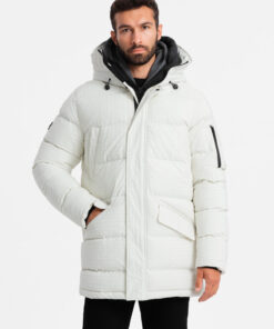 Meeste tepitud kapuutsiga jope Ombre Clothing