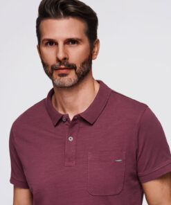 meeste polo t-särk - maroon v6 s1744