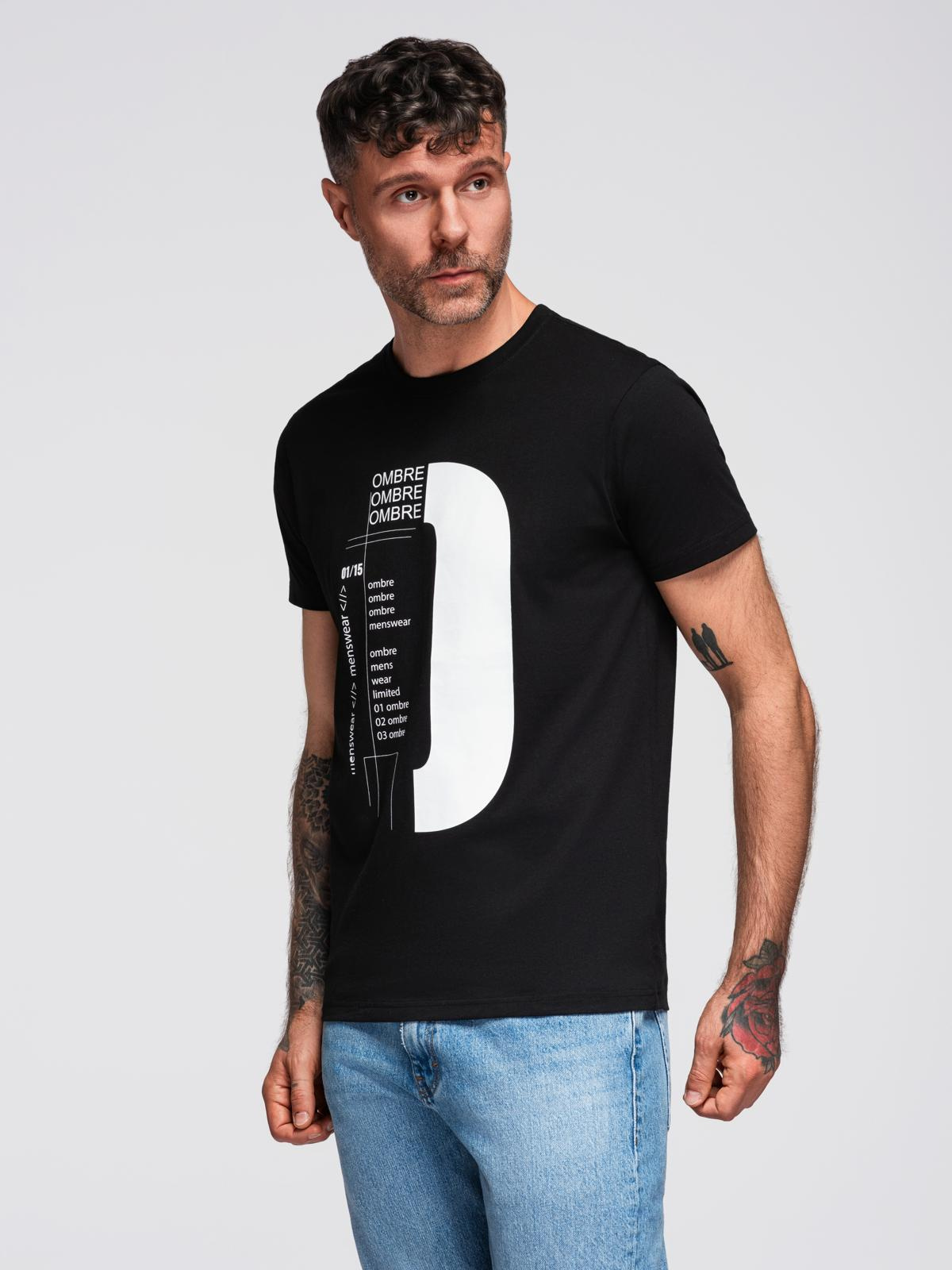 Ombre Clothing meeste trükisega puuvillane T-särk - Image 14