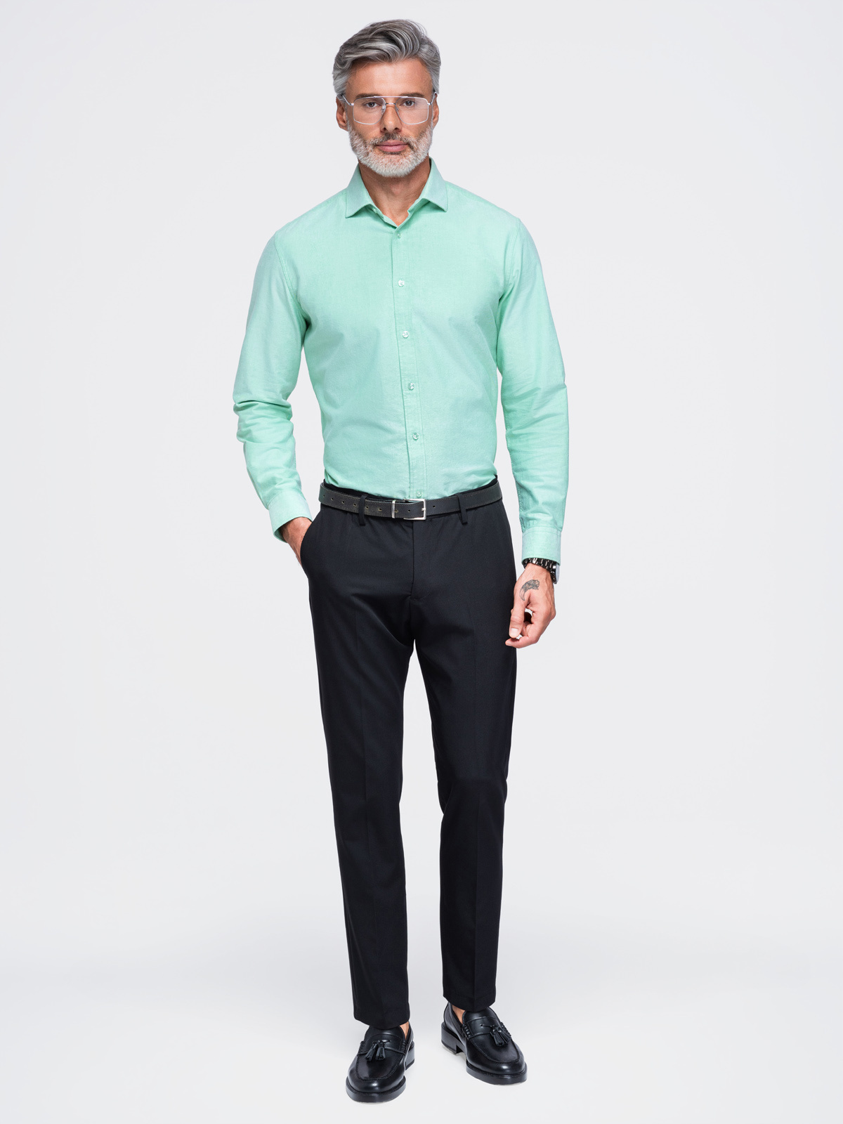 Meeste puuvillane oxford-särk Ombre Clothing - Image 20