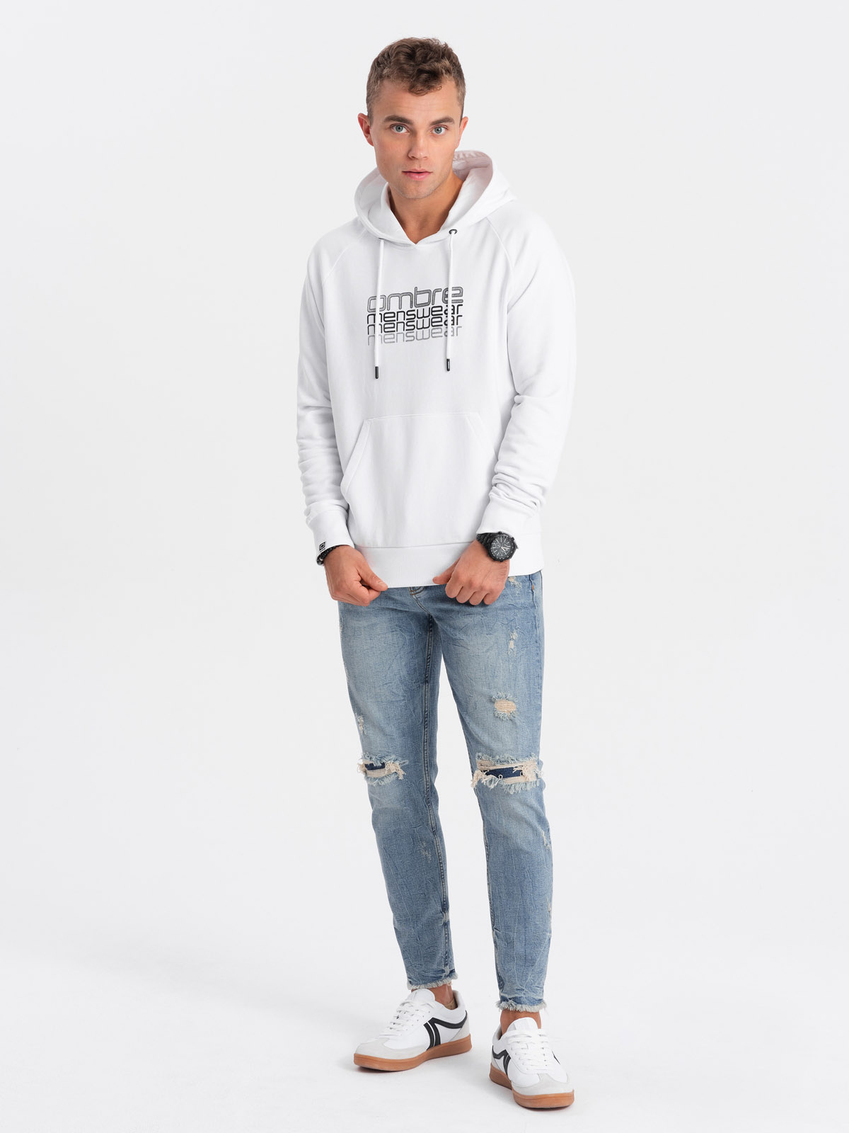 Ombre Clothing meeste kapuutsiga dressipluus taskuga - Image 5