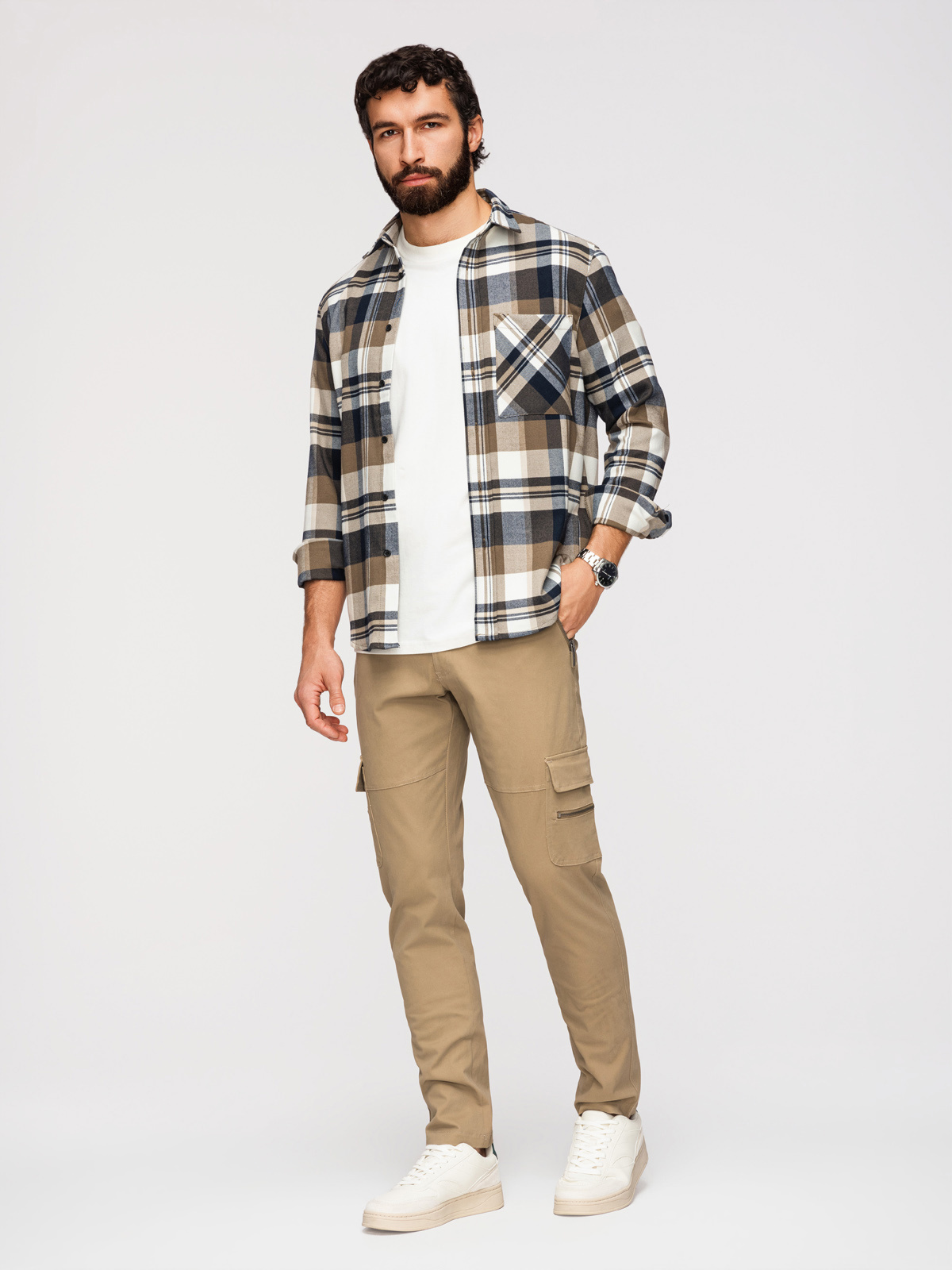 Meeste sirge lõikega cargo-püksid Ombre Clothing - Image 11