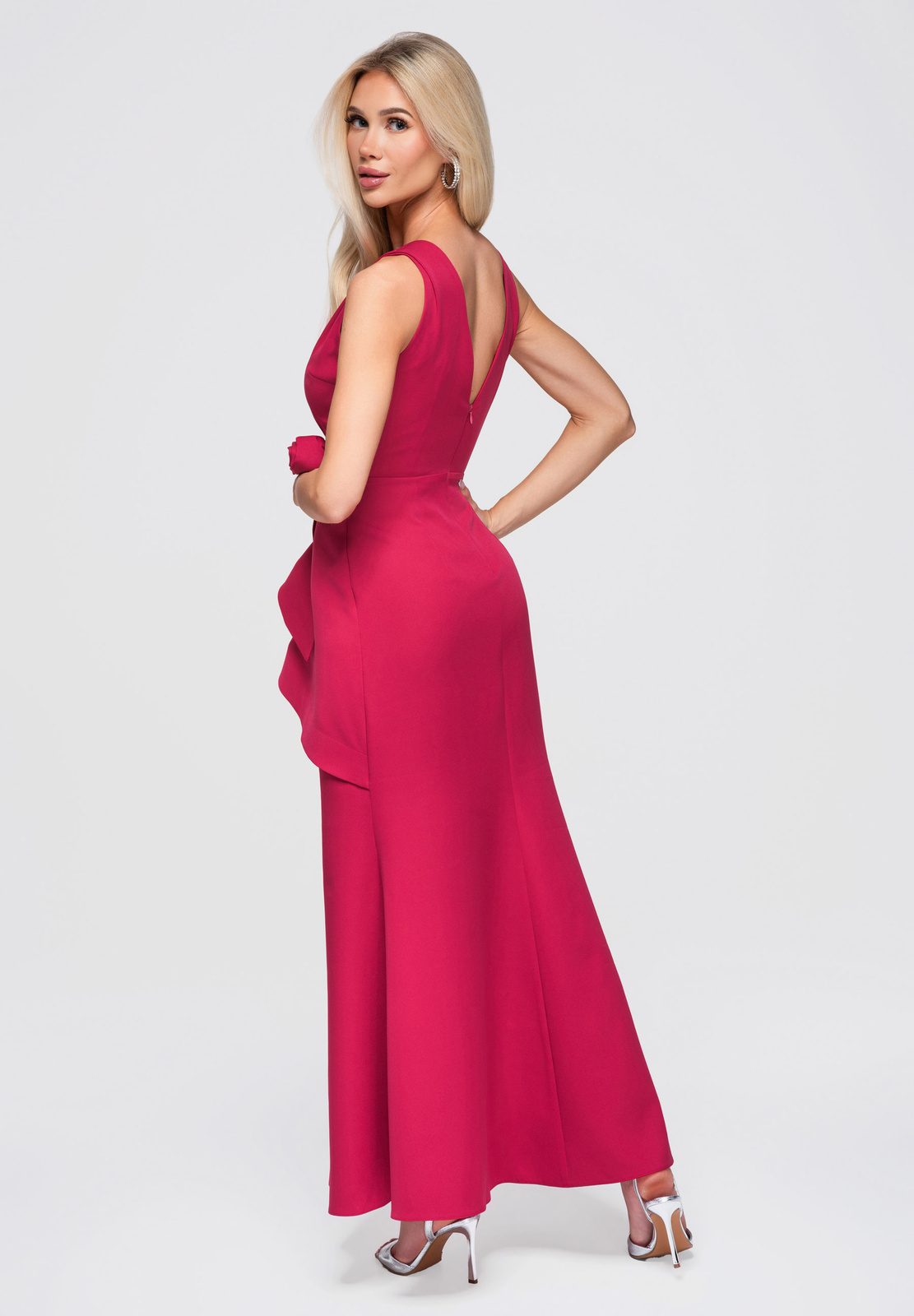 Larica naiste maani ulatuv peplum-detailiga maksikleit - Image 3