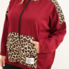 Plus Size naiste viskoosist kapuutsiga pusa pantrümustriga detailidega - Thumbnail Image 28