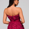 Larica õlapaelteta minikleit roosimustrilise seelikuosaga - Thumbnail Image 7