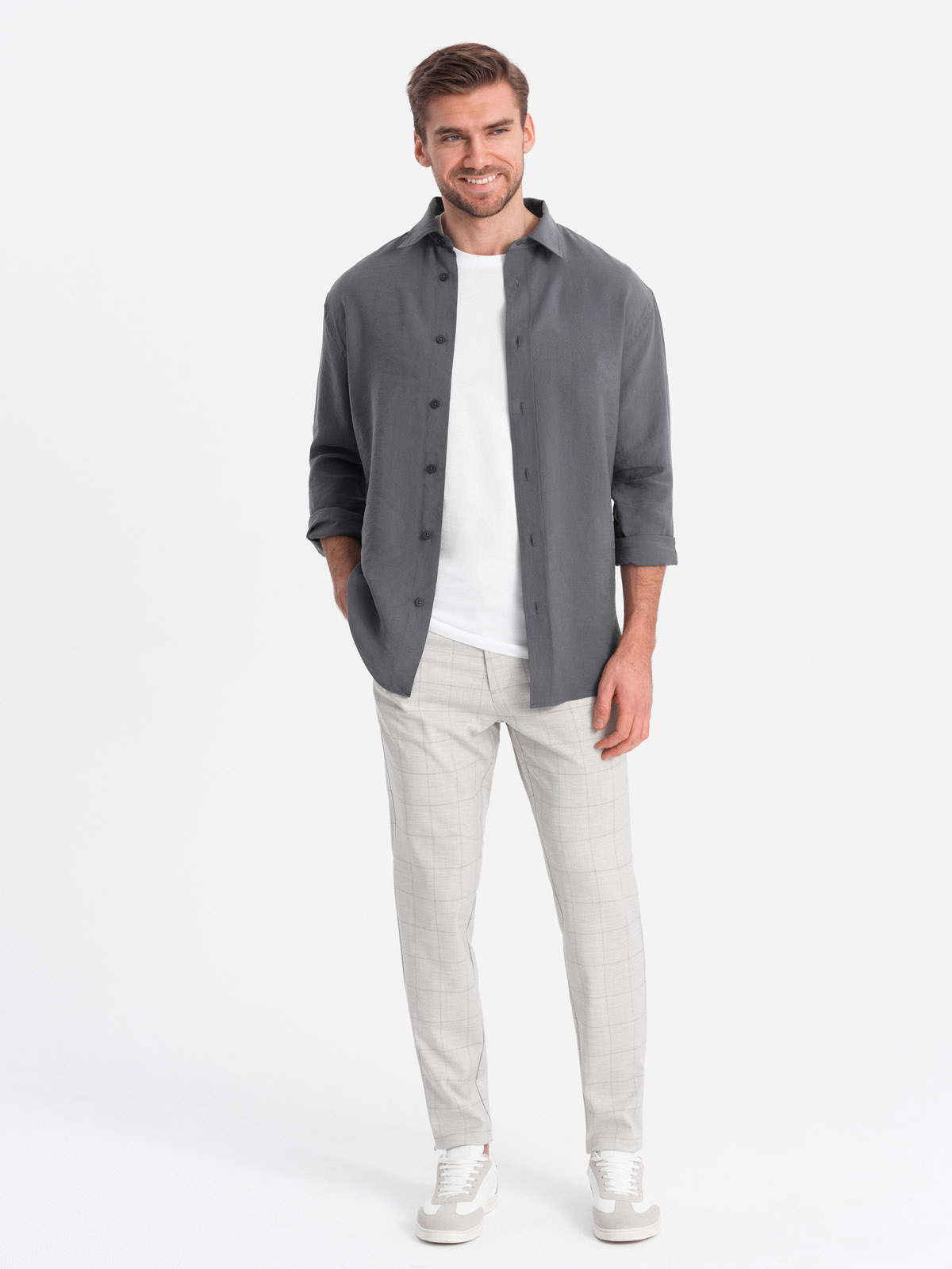 Ombre Clothing meeste ruudulised viigipüksid - Image 1
