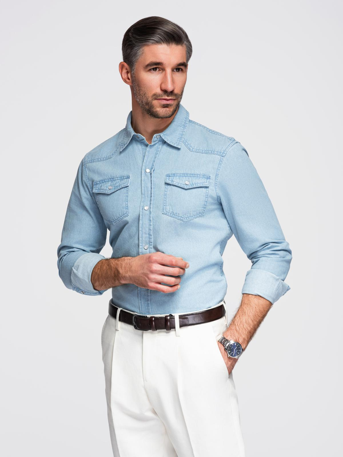 Ombre Clothing meeste teksasärk rinnataskutega - Image 1