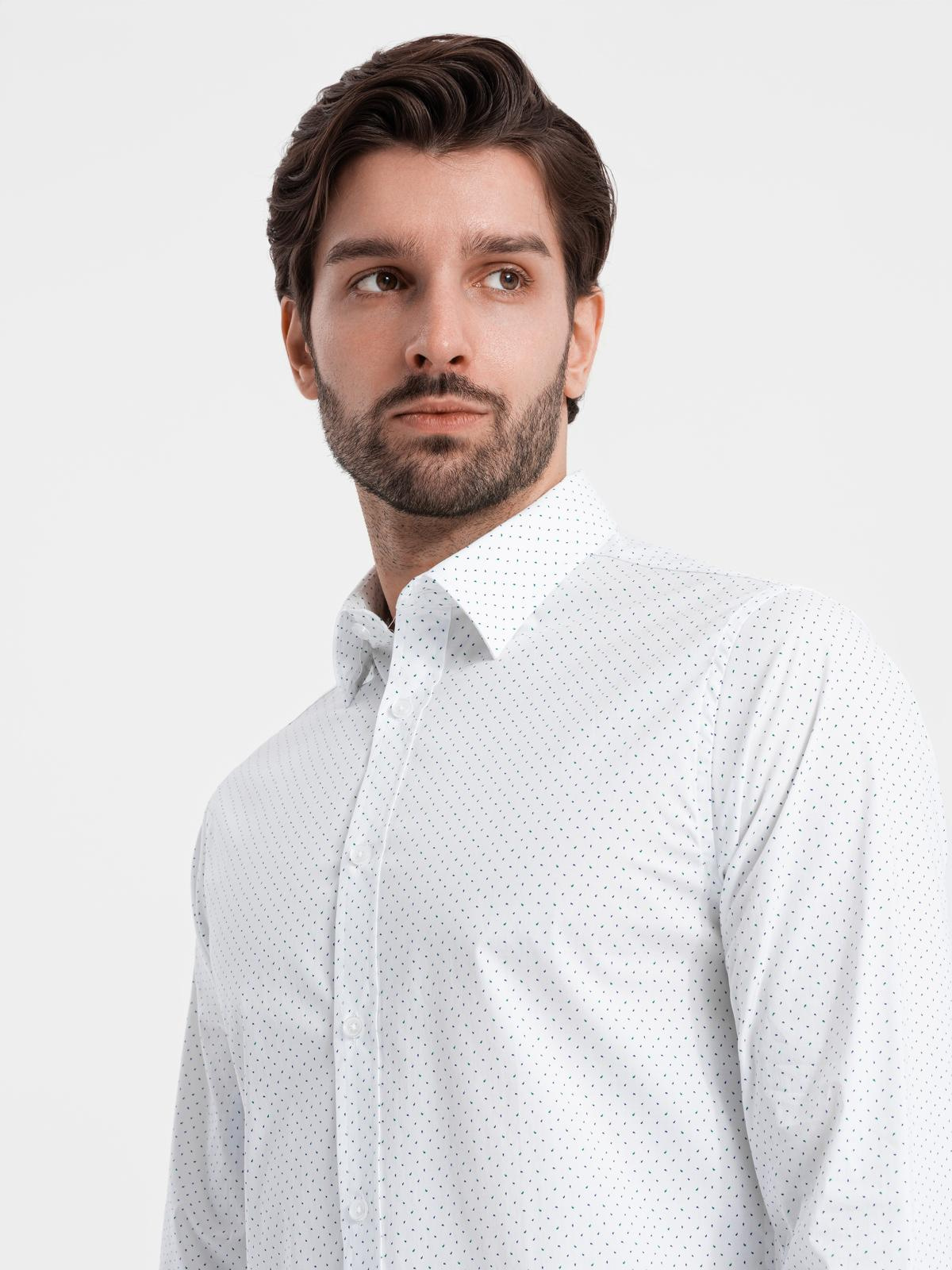 Meeste puuvillane mikromustriga triiksärk Ombre Clothing Regular Fit - Image 2