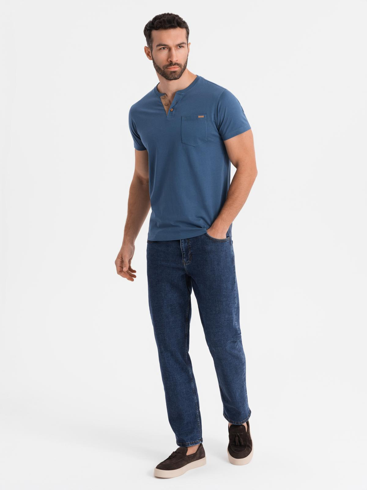 Meeste puuvillane Henley T-särk rinnataskuga Ombre Clothing - Image 3