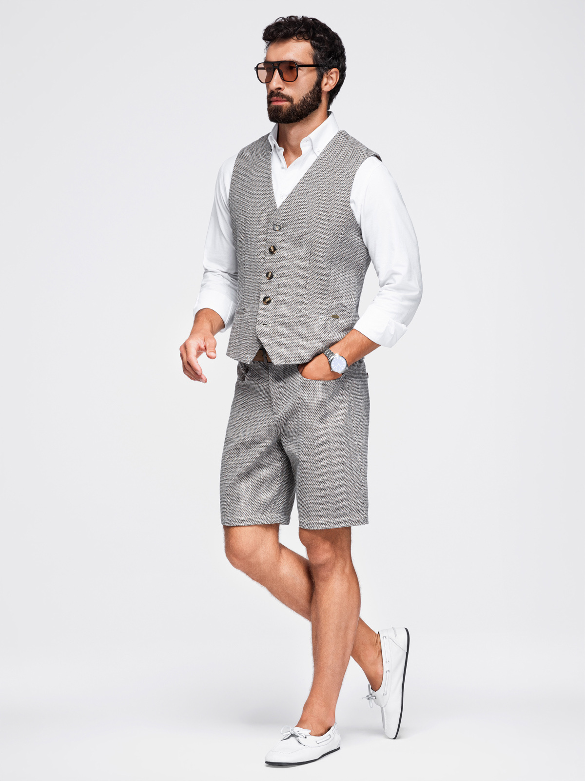 Meeste struktuursed lühikesed püksid Ombre Clothing Regular Fit - Image 2