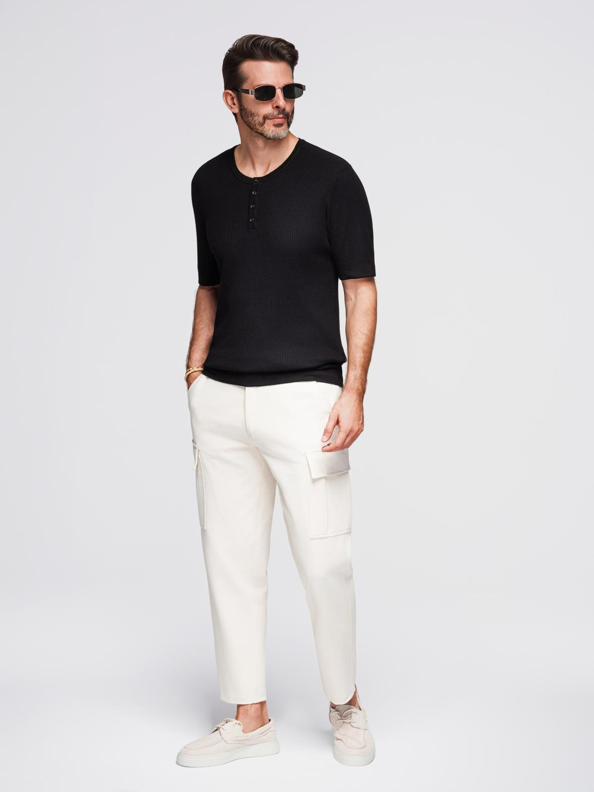 Meeste nööbitava kaelusega lühikeste varrukatega särk Ombre Clothing - Image 3