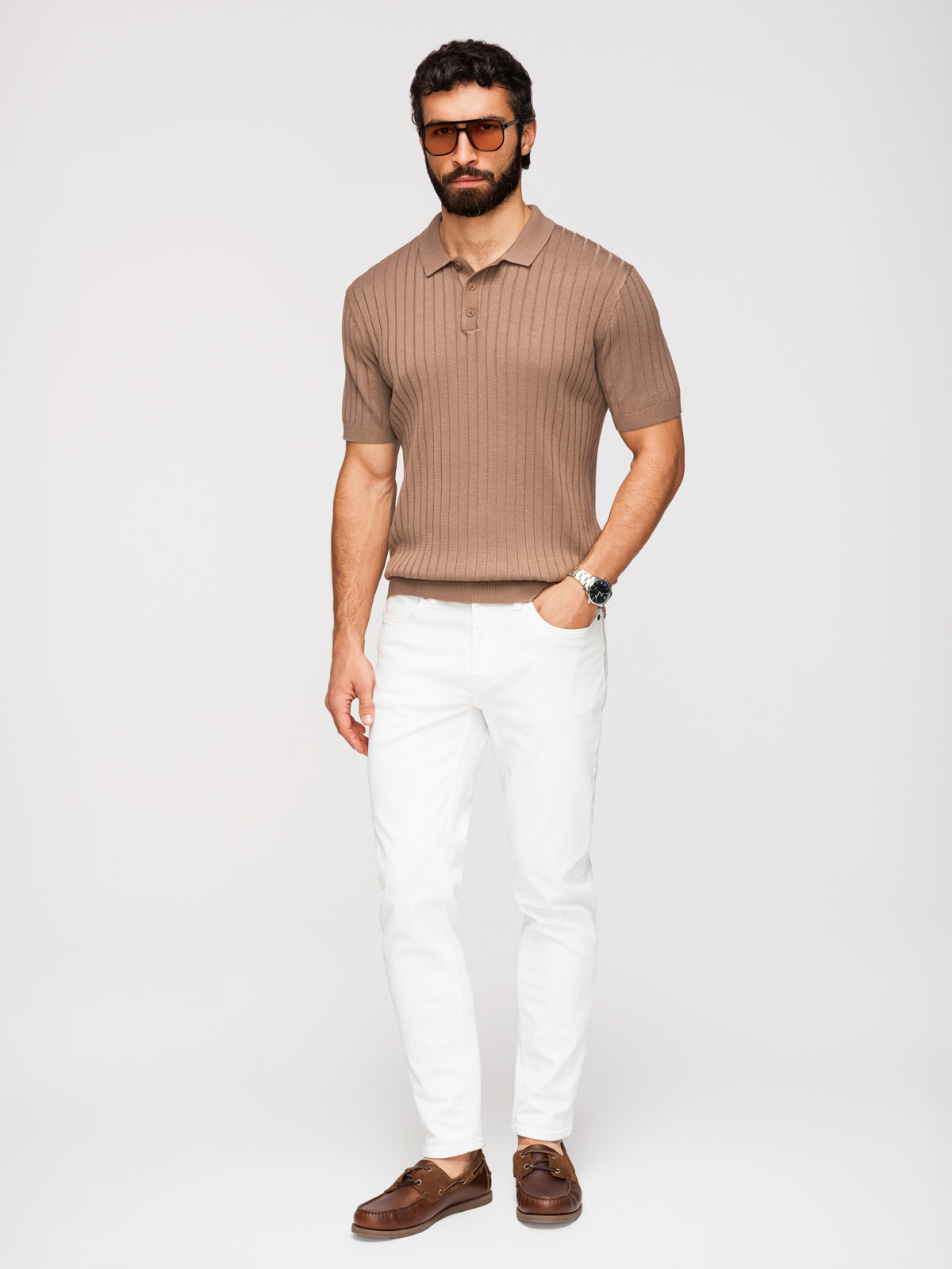 Meeste vertikaalse soonikkoega polosärk Ombre Clothing - Image 31