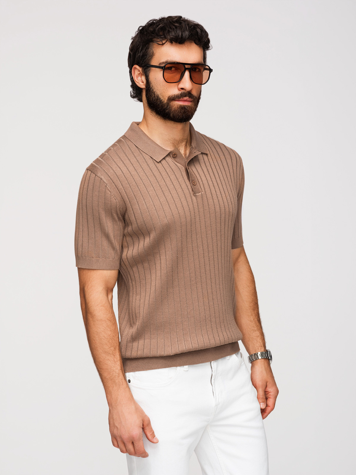 Meeste vertikaalse soonikkoega polosärk Ombre Clothing - Image 29