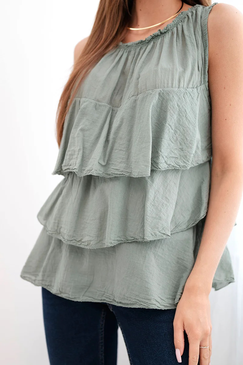 Kesi naiste varrukateta volangpluus - Image 35