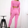 Naiste kaheosaline komplekt crop-top pluusi ja pükstega - Thumbnail Image 3