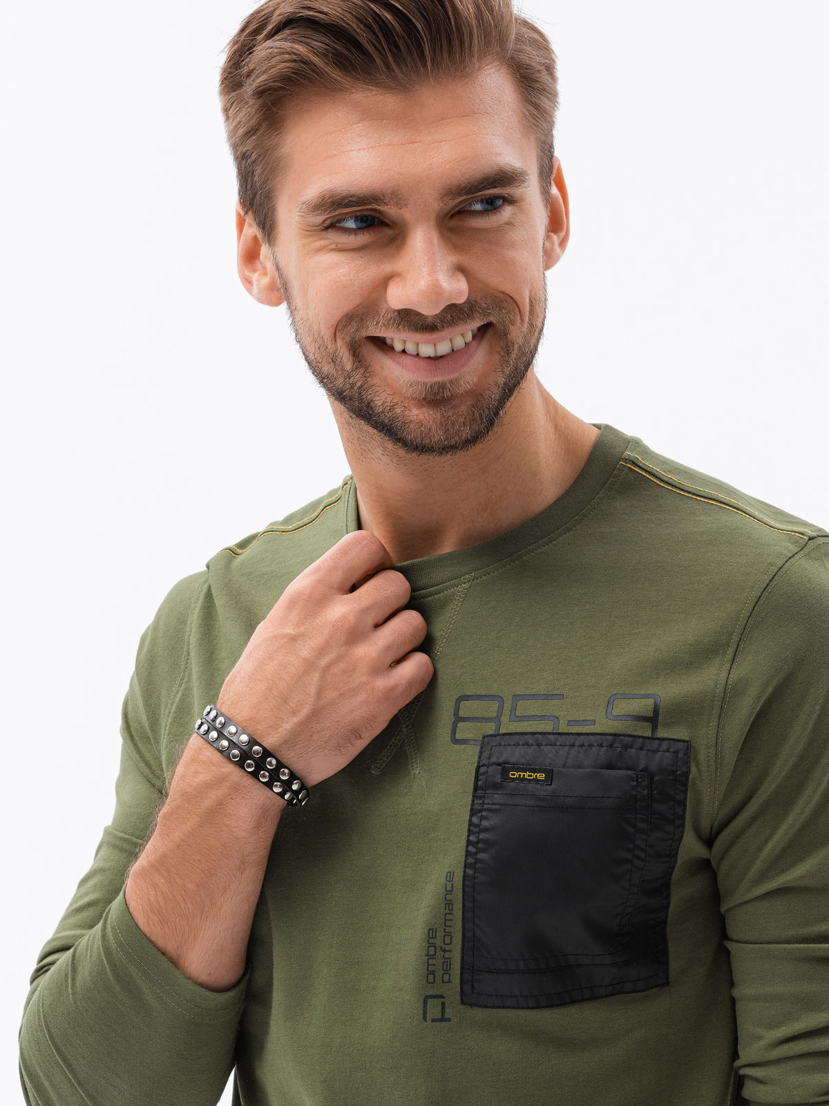 Ombre Clothing meeste pikkade varrukatega särk rinnataskuga - Image 2