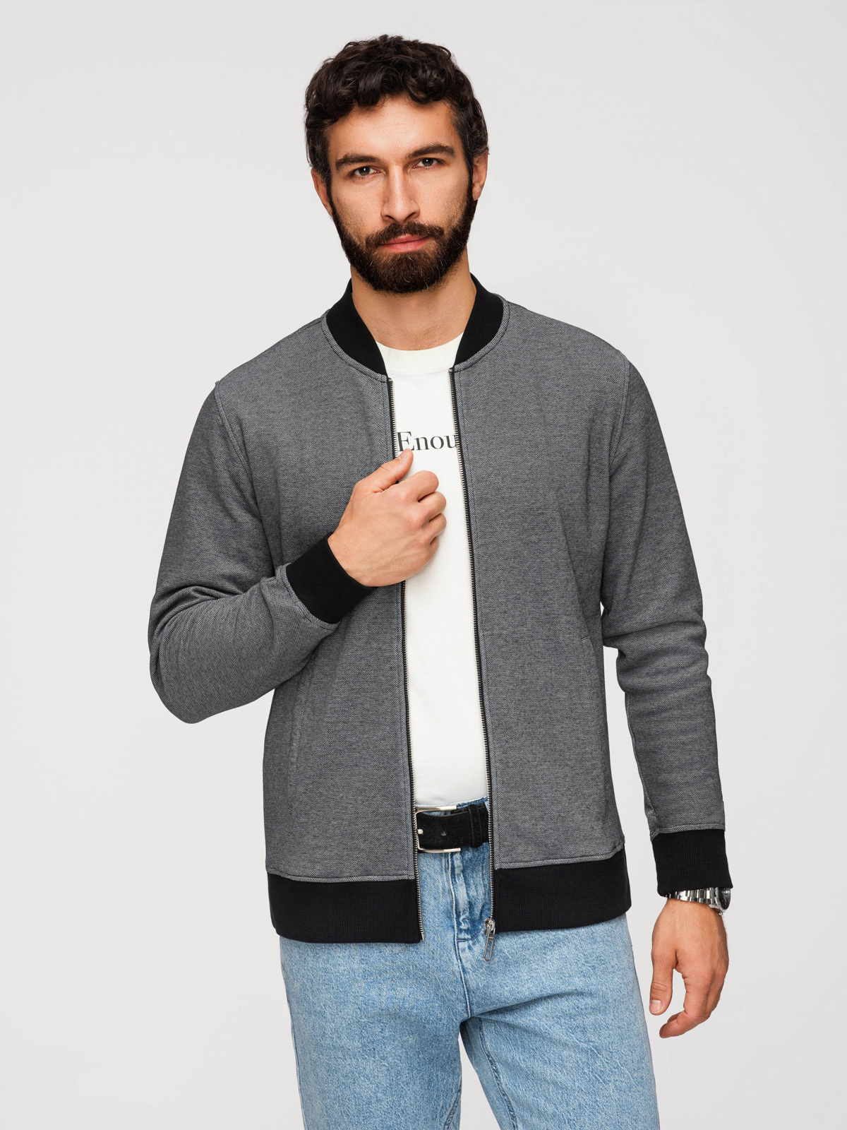 Meeste tõmblukuga dressipluus Ombre Clothing - Image 1