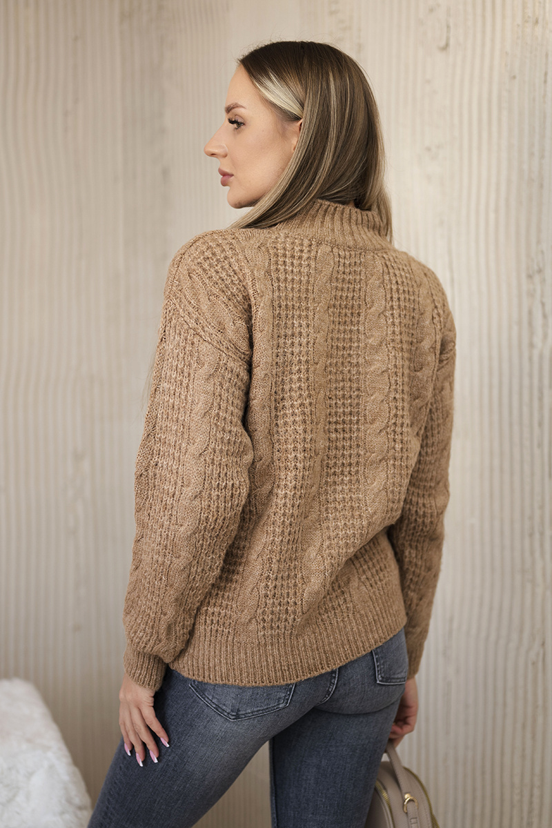 Kesi naiste kootud pullover-kampsun - Image 9