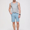Ombre Clothing meeste teksalühikesed püksid nööriga vöökohaga - Thumbnail Image 2