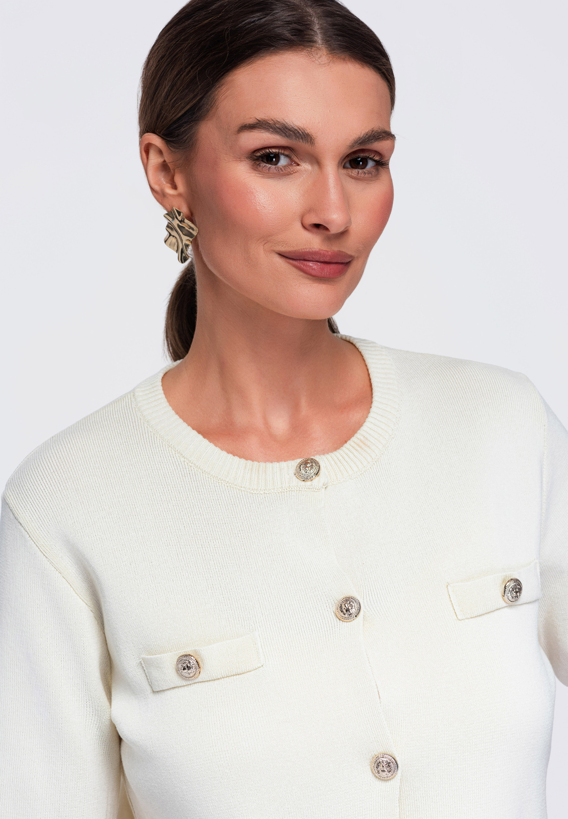 Ombre Clothing nööpidega lühikeste varrukatega naiste pluus - Image 9