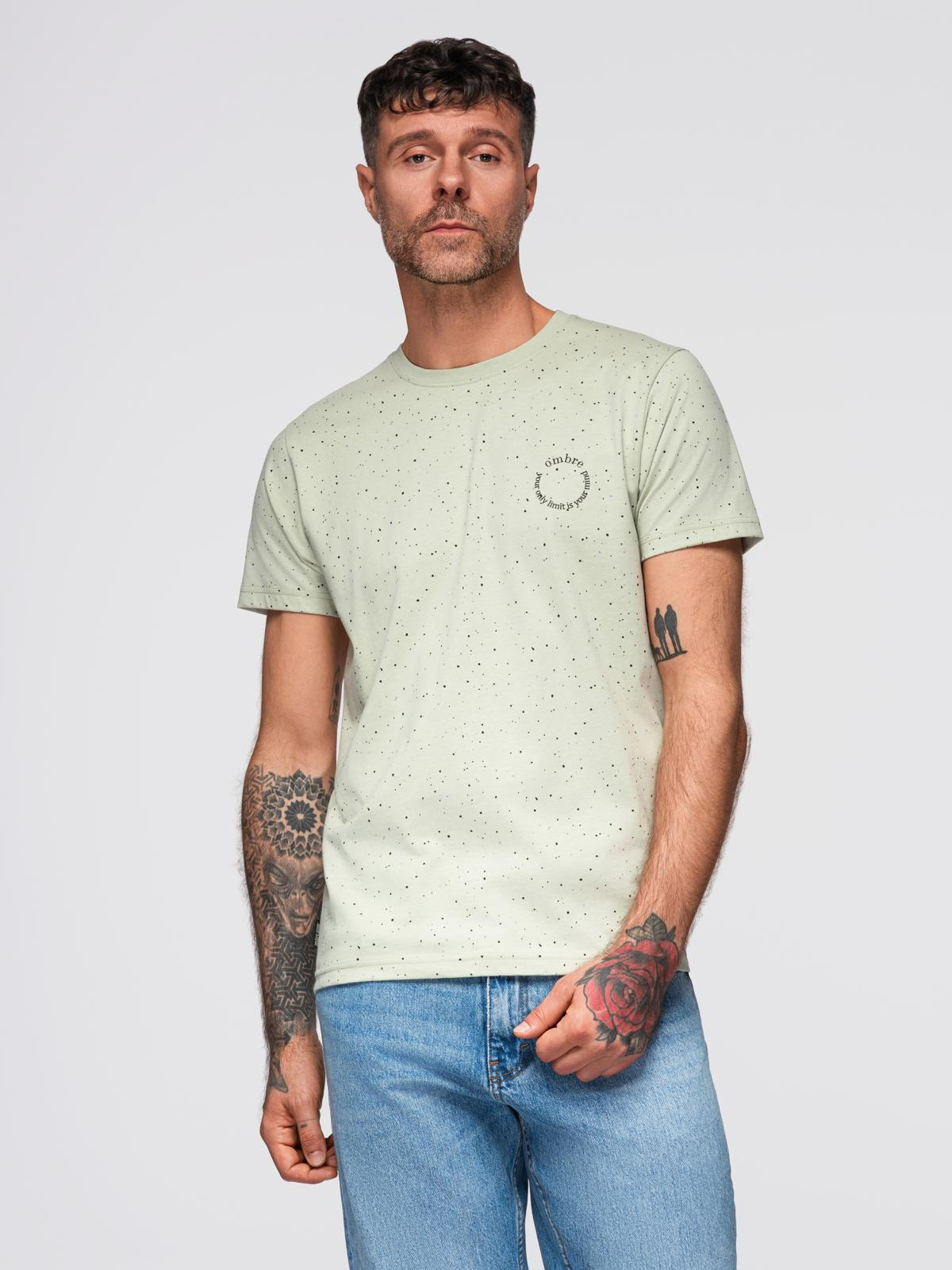 Meeste kammitud puuvillast trükimustriga T-särk Ombre Clothing - Image 14