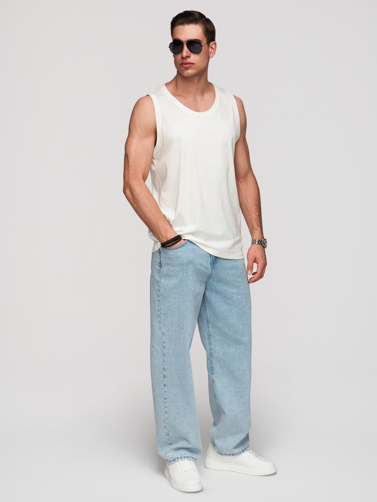 Meeste varrukateta puuvillane maika Ombre Clothing - Image 2