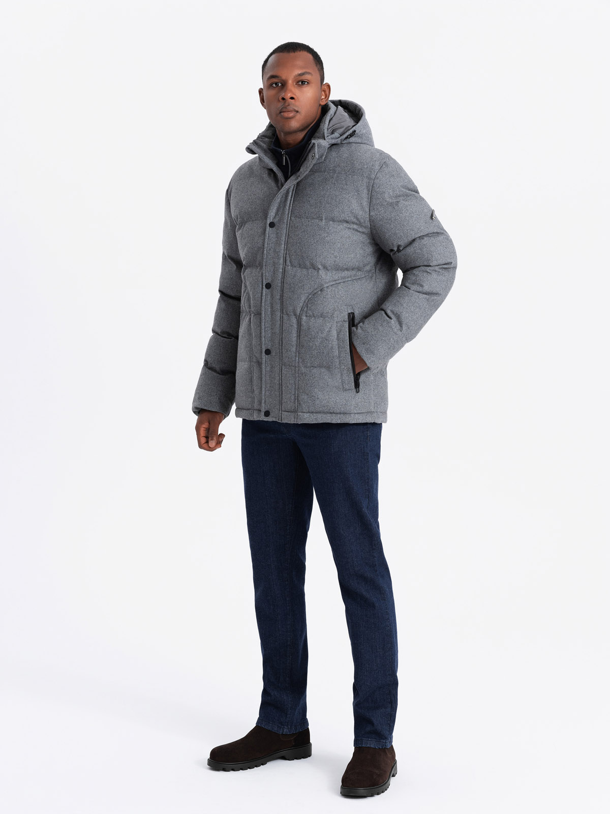 Meeste tepitud kapuutsiga jope Ombre Clothing - Image 28