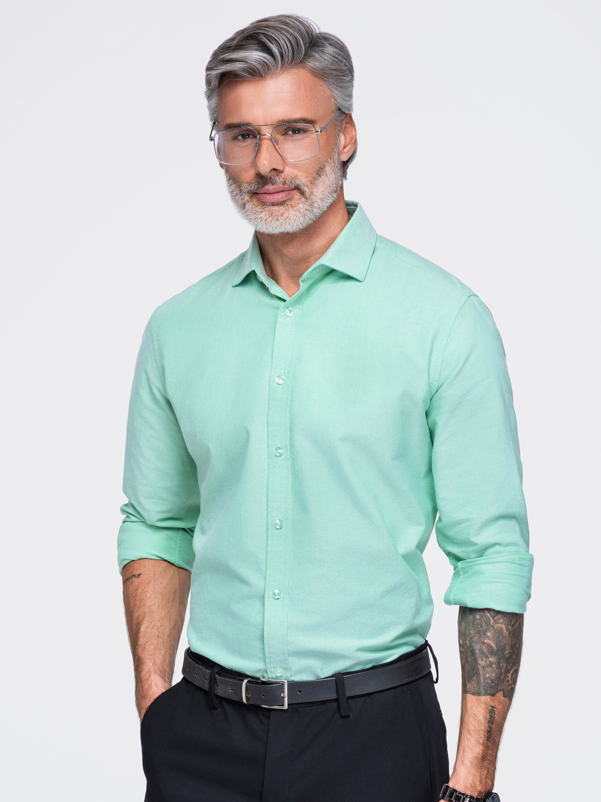 Meeste puuvillane oxford-särk Ombre Clothing - Image 21