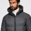 Ombre Clothing meeste kapuutsiga tepitud pikem jope - Thumbnail Image 13