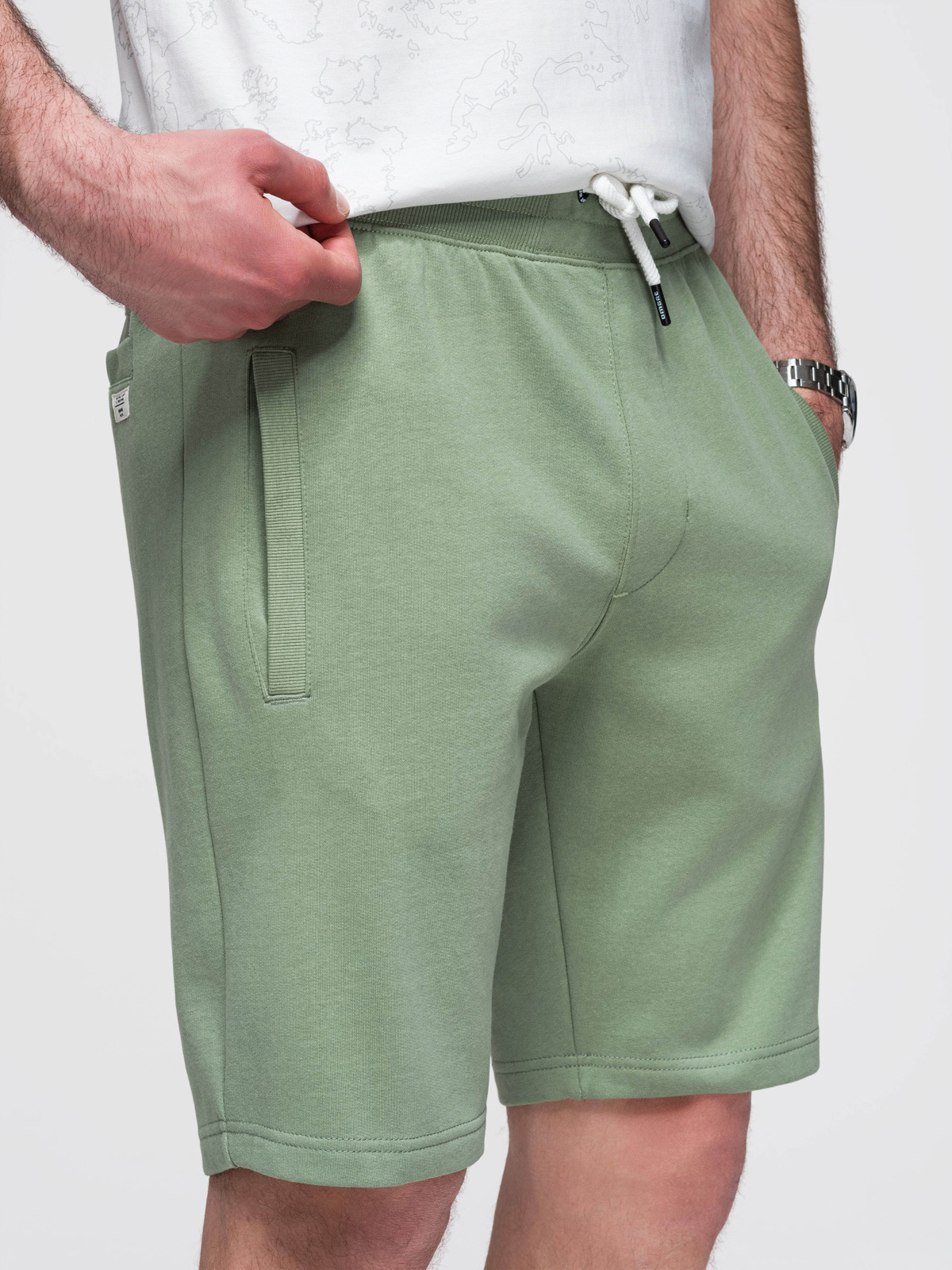 Ombre Clothing meeste kootud lühikesed püksid nööri ja taskutega - Image 13