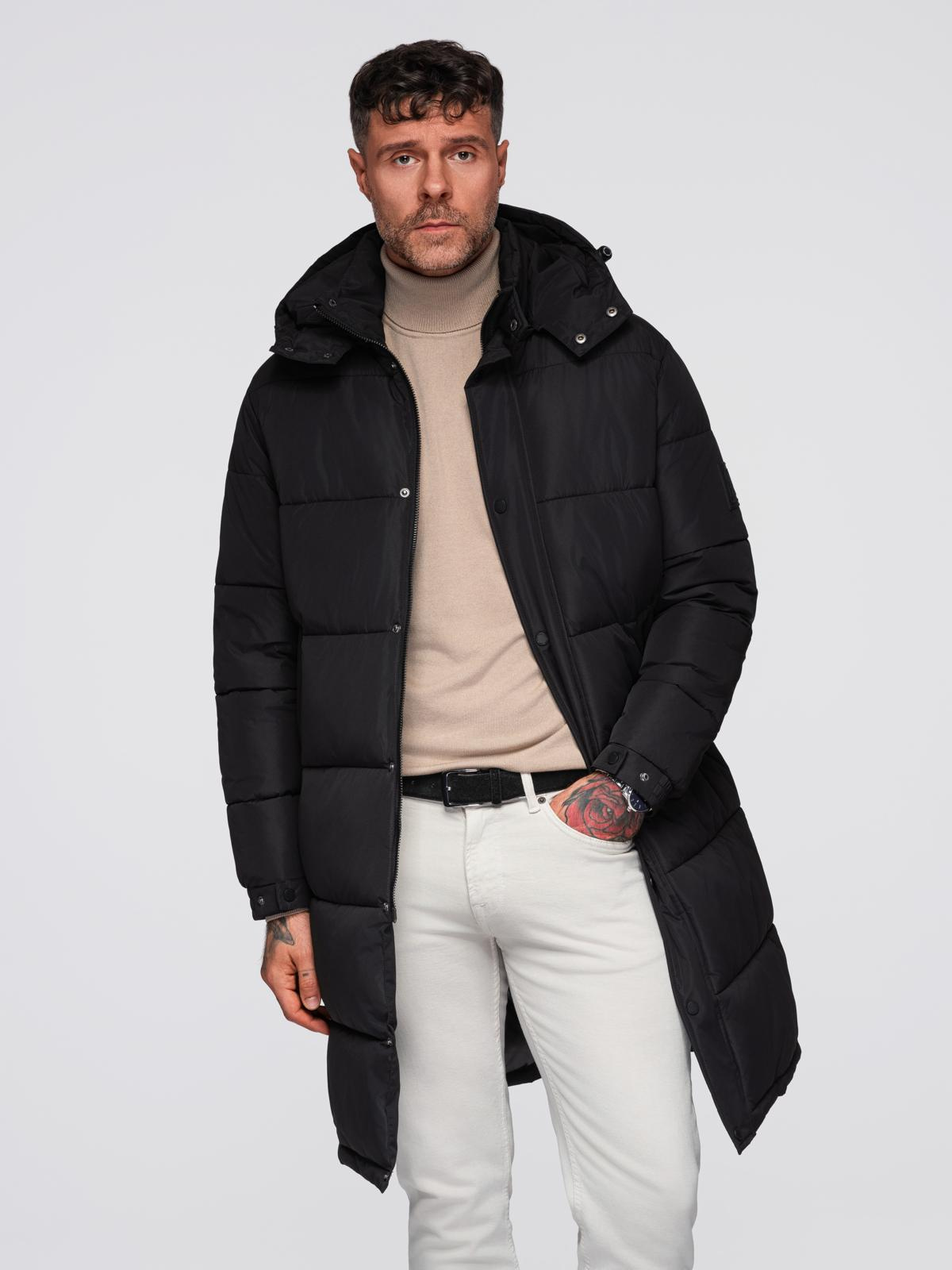 Meeste tepitud pikem talvejope kapuutsiga Ombre Clothing - Image 1