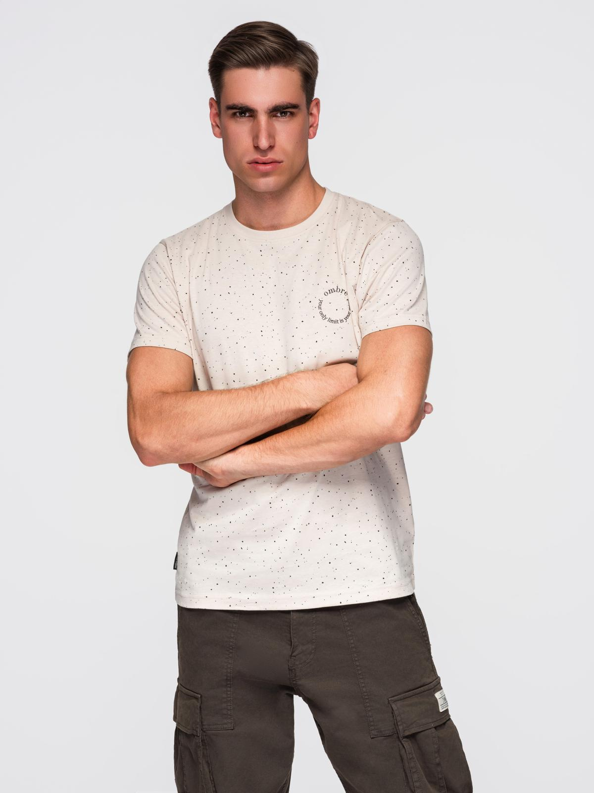 Meeste kammitud puuvillast trükimustriga T-särk Ombre Clothing - Image 2