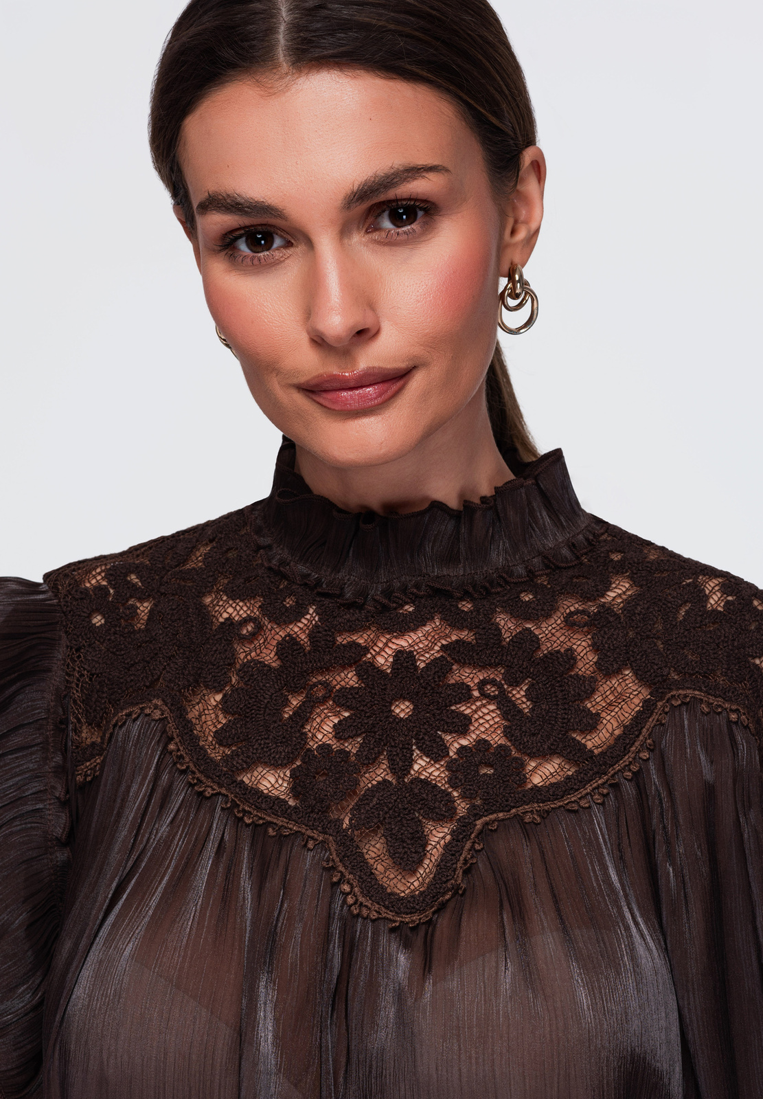 Ombre Clothing naiste pluus satside ja pitsdetailiga - Image 12