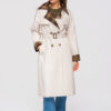 Naiste kaherealine trenchcoat-üleminekumantel vööga - Thumbnail Image 6