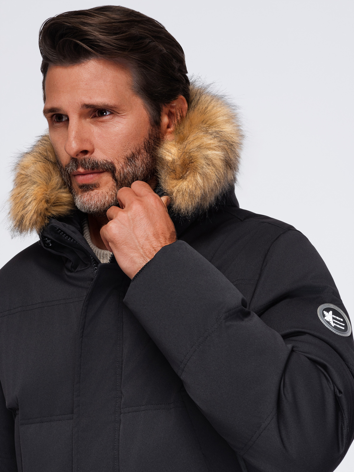 Ombre Clothing pikendatud tegumoega meeste talveparka kapuutsiga - Image 14