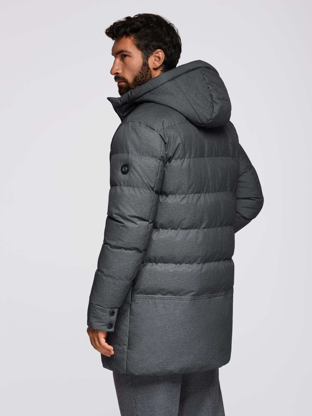 Ombre Clothing meeste kapuutsiga tepitud pikem jope - Image 18