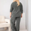 Plus Size naiste velvetist komplekt pusa ja laiade pükstega Kesi - Thumbnail Image 3