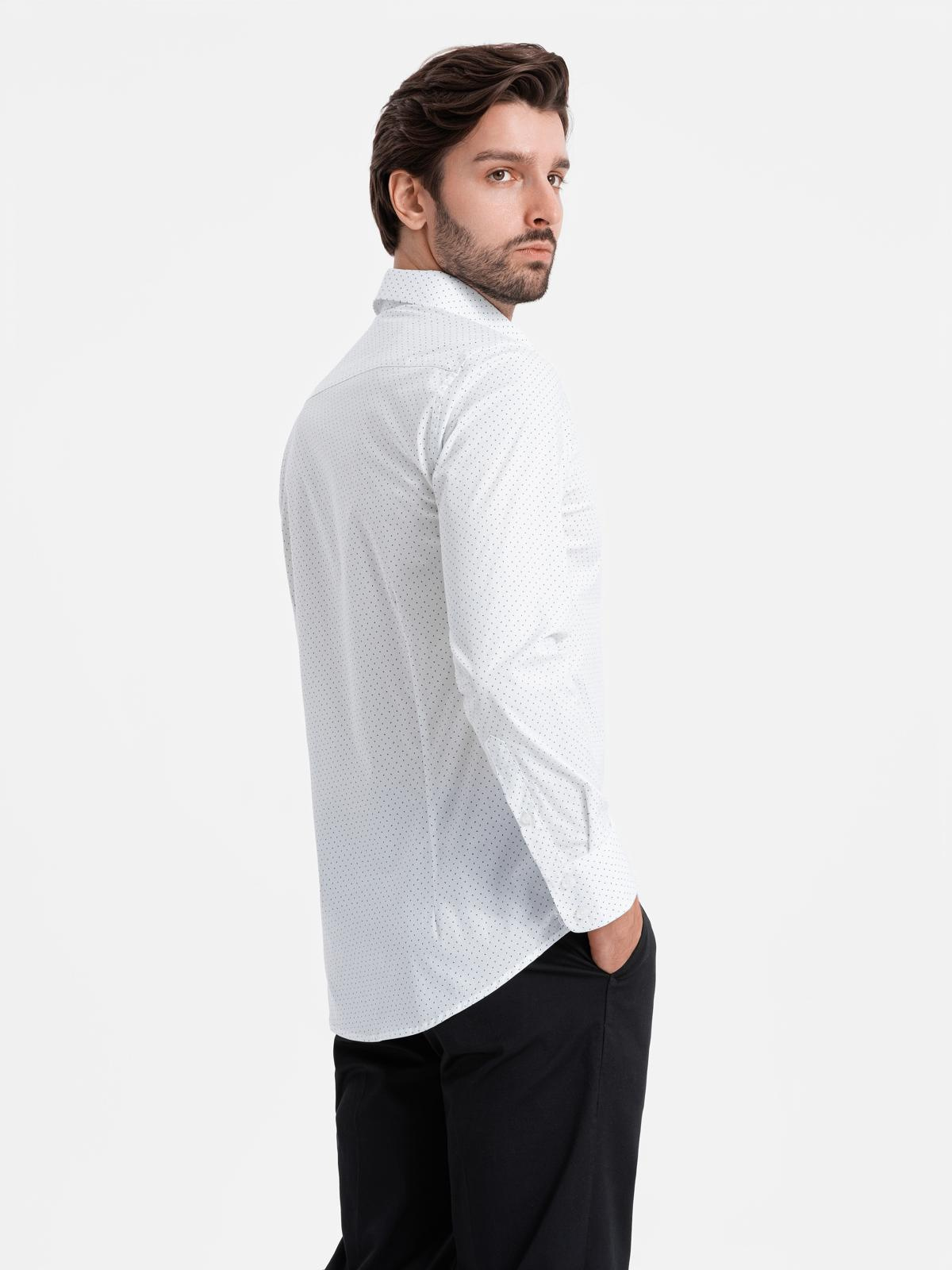 Meeste puuvillane mikromustriga triiksärk Ombre Clothing Regular Fit - Image 8
