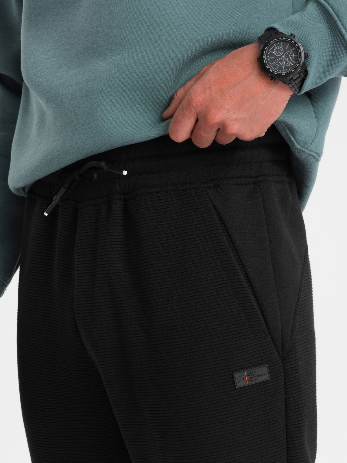 Ombre Clothing meeste dressipüksid ottomani kangast vahetükkidega - Image 8