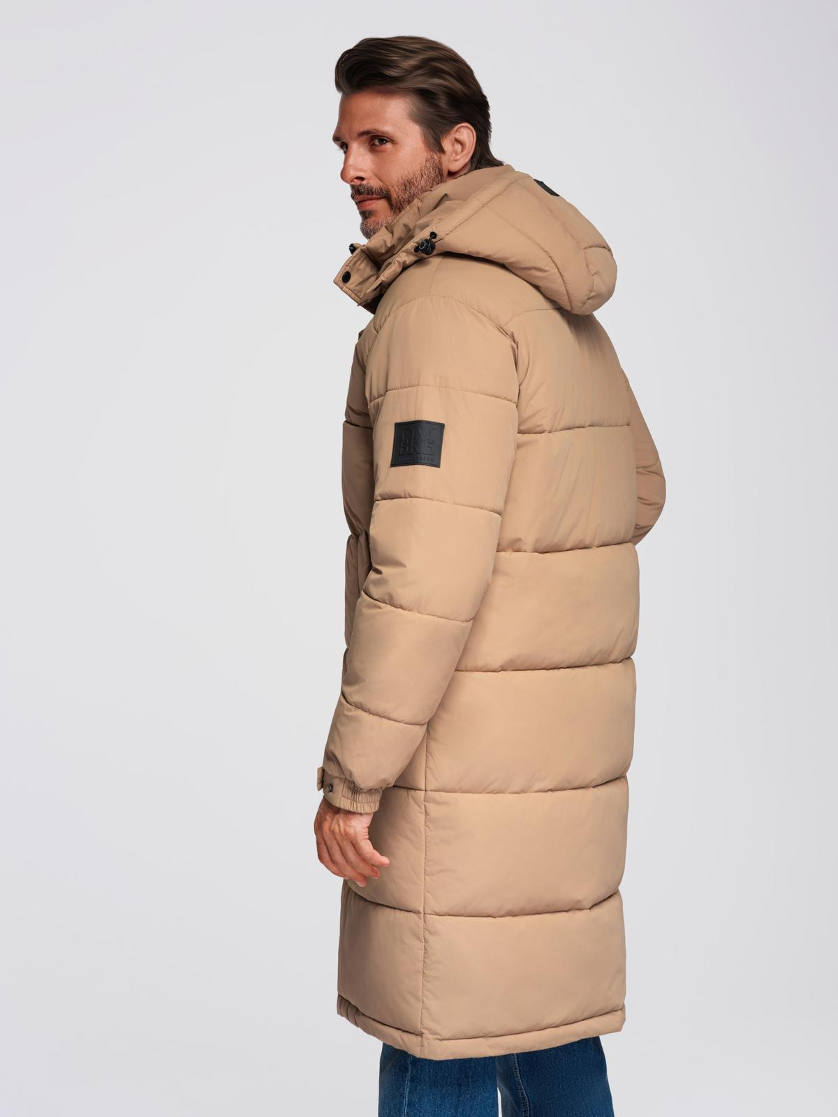 Ombre Clothing pikendatud tegumoega meeste tepitud talvejope kapuutsiga - Image 7