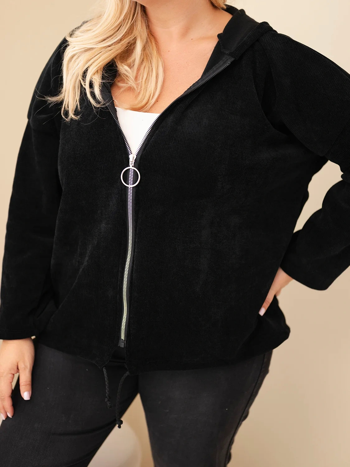 Naiste sametine lukuga kapuutsiga pusa Kesi Plus Size - Image 47