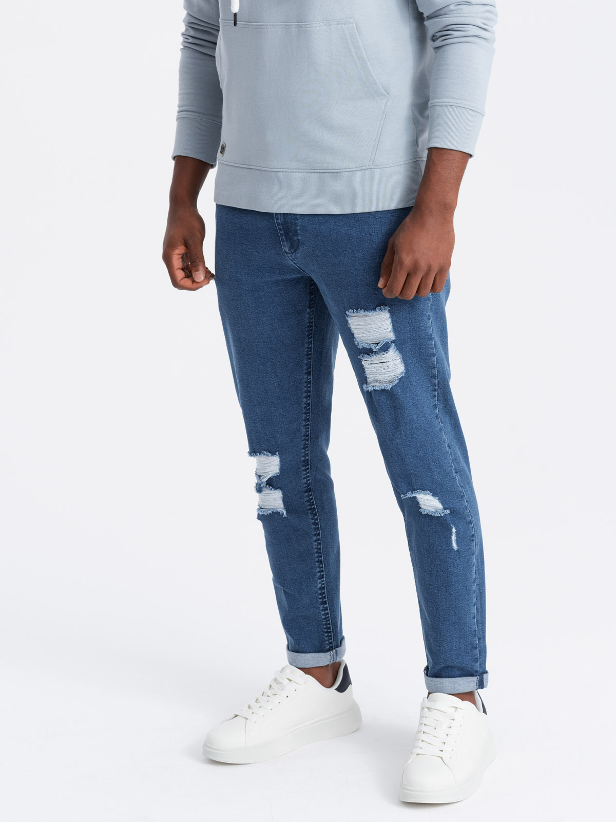Ombre Clothing meeste teksapüksid rebenenud detailidega - Image 7