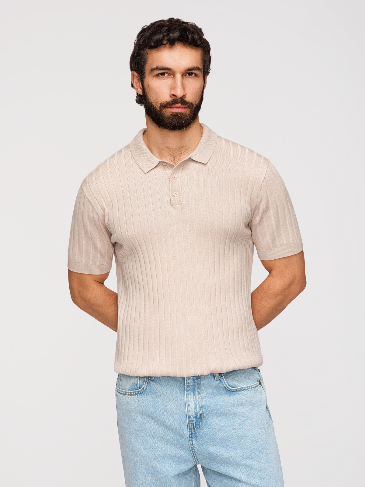 Meeste vertikaalse soonikkoega polosärk Ombre Clothing - Image 11